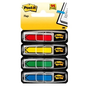 3M Post-it Index Tabs 11.9 x 43.1 mm, "arrow" assorted colors - 4 pack