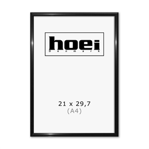 Black aluminum frame 21 x 29.7 cm PLEXI - (A4)