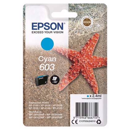 Epson T03U Cyan 603 Ink Cartridge