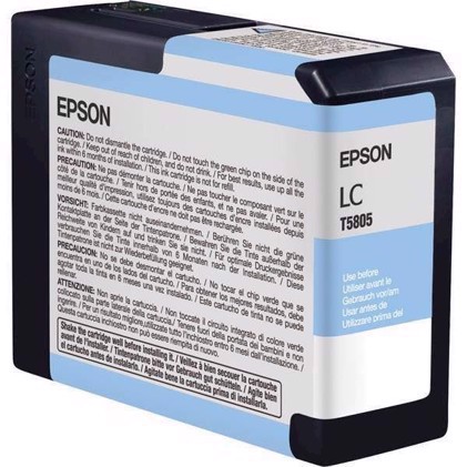 Epson Light Cyan 80 ml blækpatron T5805 - Epson Pro 3800 og 3880