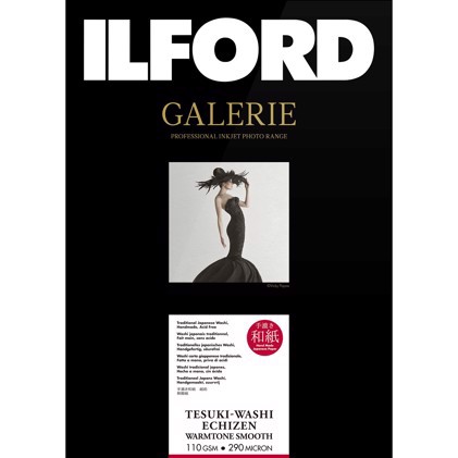 Ilford GALERIE Tesuki-Washi Echizen Warmtone  Smooth 110 - A1+ deckle edge, 5 sheets